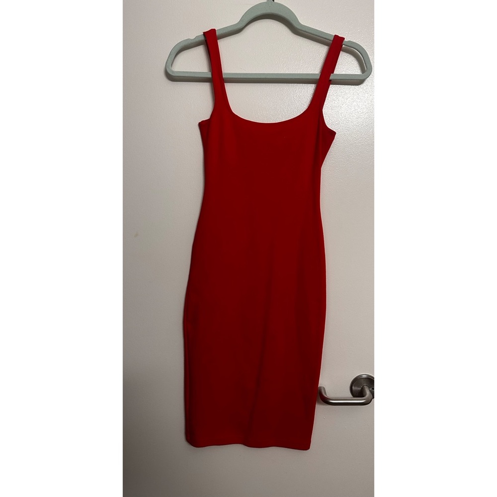 Preloved American Apparel Red Ponte Midi Dress Small
